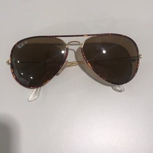 Polarized ray bans with turtle shell framing